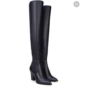 NWT Sam Edelman Black Leather Over the Knee Boots